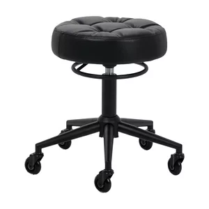 Taboret fryzjerski Gabbiano D054 czarny z czarną podstawą