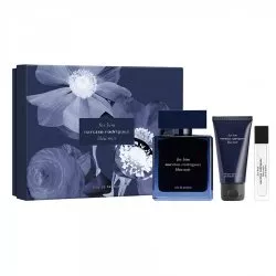 Narciso Rodriguez For Him Bleu Noir zestaw woda perfumowana spray 100ml + żel pod prysznic 50ml + woda perfumowana spray 10ml (M)
