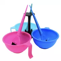 Colortrak, zestaw trzech kolorowych miseczek i pędzelków do farbowania