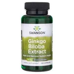 Swanson Ginkgo Biloba ekstr 60mg 120 kaps - data ważności (8.2026)
