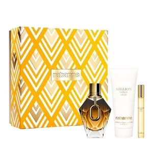 Paco Rabanne Million Gold For Her zestaw perfumy spray 90ml + balsam do ciała 100ml + perfumy spray 10ml (W)