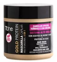 Tahe Gold Protein, skoncentrowana maska 3w1 do włosów farbowanych z filtrem UV, 400ml
