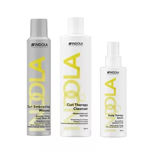 Indola Curls, zestaw do pielęgnacji naturalnie kręconych włosów, szampon + pianka + serum