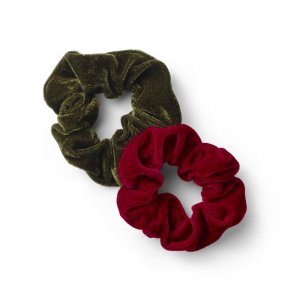Schwarzkopf zestaw 2 gumek do włosów scrunchie, zielona i czerwona, GRATIS