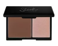 Sleek Makeup Face Contour Kit, paleta do konturowania 2 w 1 bronzer+rozświetlacz, Light