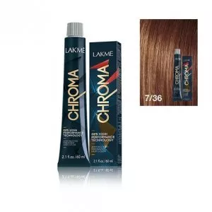 Lakme Chroma, farba do włosów o łagodnej formule, 7/36, 60ml
