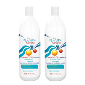 CeCe Total Keratin Complex, zestaw XL odbudowujący i chroniący kolor, szampon + odżywka, 2x1000ml