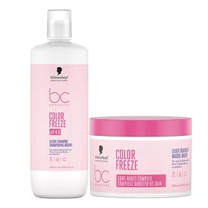 Schwarzkopf BC Color Freeze Silver, zestaw XL ochładzający odcień blond, 1000ml + 500ml