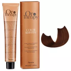 Fanola Oro Therapy Color Keratin, farba do trwałej koloryzacji bez amoniaku, 7.4, 100ml