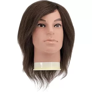 Efalock Ben Without Beard, główka treningowa z włosami naturalnymi, brązowa 25cm, ref. 14102616