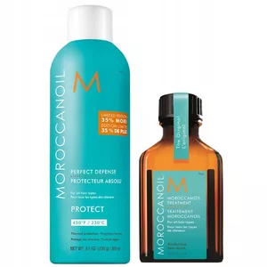 Moroccanoil, zestaw odżywienie i termoochrona włosów, kuracja 25ml + spray 300ml