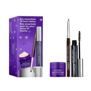 Clinique Eye Essential: 24 Hour Lashes zestaw tusz do rzęs 6ml + eyeliner w kredce 0.14g + przeciwzmarszczkowy krem pod oczy 15ml
