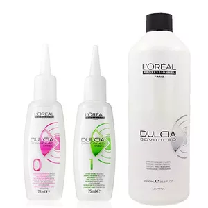 Loreal Dulcia Advanced, zestaw do trwałej ondulacji, płyny 0 + 1 2x75ml + utrwalacz 1000ml
