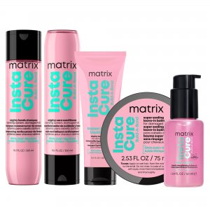 Matrix Instacure Build-A-Bond, zestaw odbudowujący do włosów zniszczonych, szampon + odżywka + maska + balsam + olejek