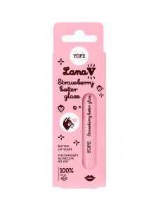Yope Lana V, pielęgnacyjny błyszczyk do ust zapewniający jedwabiste wykończenie, truskawkowy, 8ml