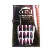 OPI xPRESS/ON, zestaw sztucznych paznokci, czarno-różowe