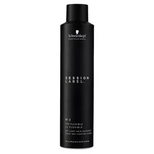 Schwarzkopf Session Label The Flexible Dry Light Hold, suchy, lekki lakier do włosów, 300ml