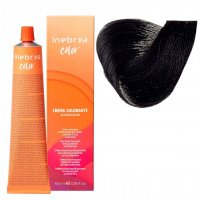 Inebrya Color, farba do włosów, koloryzacja trwała, 1/0, 100ml - brak pudełka