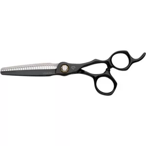 Aristo Cut Like a Diamond XTL, degażówki fryzjerskie offsetowe 6.0", japońska stal premium, czarna powłoka tytanowa