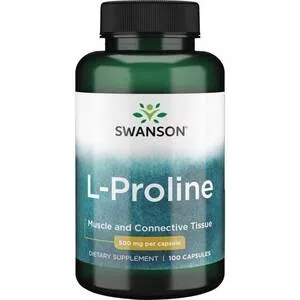 Swanson L-Prolina 500mg 100kaps - data ważności (7.2026)