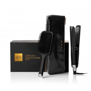 ghd Black Platinum+ Styler, zestaw prezentowy, prostownica + szczotka do włosów + etui