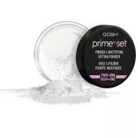 Gosh Prime'n Set, puder-fixer utrwalająco-matujący do twarzy, 2w1, 8g