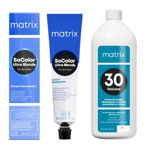 Matrix SoColor Ultra Blonde Pre-Bonded, gotowy zestaw do koloryzacji: farba + oxydant