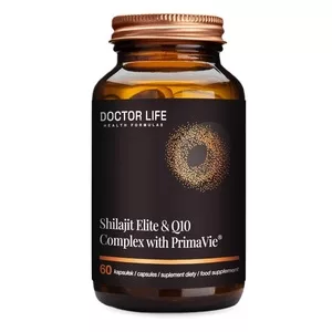 Doctor Life Shilajit Elite & Q10 Complex with PrimaVie suplement diety wspierający zdrowie serca i zmniejszający zmęczenie 60 kapsułek