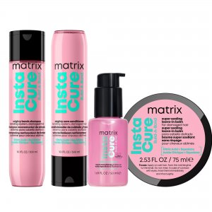 Matrix Instacure Build-A-Bond, zestaw odbudowujący do włosów zniszczonych, szampon + odżywka + balsam + olejek