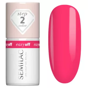 Semilac Easy Off Led Light, utwardzany lakier do paznokci do usunięcia zmywaczem, L25 Neon Pink, 7ml