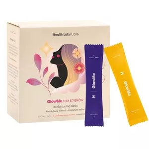 HealthLabs GlowMe suplement diety dla skóry spragnionej blasku Ananas-Mango i Malina 30 saszetek