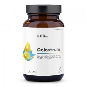 Aura Herbals Colostrum 500mg suplement diety w proszku kwaśna cytryna 66g