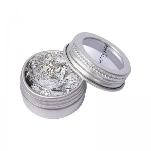 Peggy Sage, folia do zdobień w płatkach do paznokci, silver