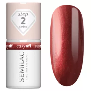 Semilac Easy Off Led Light, utwardzany lakier do paznokci do usunięcia zmywaczem, L22 Russet Red, 7ml