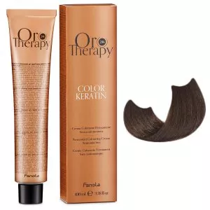 Fanola Oro Therapy Color Keratin, farba do trwałej koloryzacji bez amoniaku, 6.14, 100ml