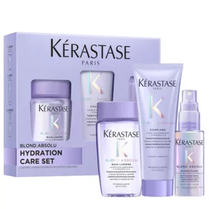 Kerastase Blond Absolu Trio, zestaw prezentowy do włosów blond, kąpiel 80ml + odżywka 75ml + spray blond guard 45ml