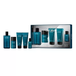 Davidoff Cool Water Men zestaw woda toaletowa spray 125ml + żel pod prysznic 75ml + balsam po goleniu 75ml + dezodorant sztyft 75ml + woda toaletowa spray 15ml (M)