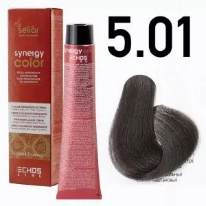 Echosline Seliar Synergy Color, farba do włosów bez amoniaku, 5.01 Light Chestnut Natural Ash, 100ml