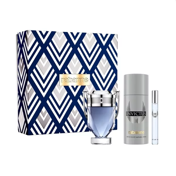 Paco Rabanne Invictus zestaw woda toaletowa spray 100ml + dezodorant spray 150ml + woda toaletowa spray 10ml (M)