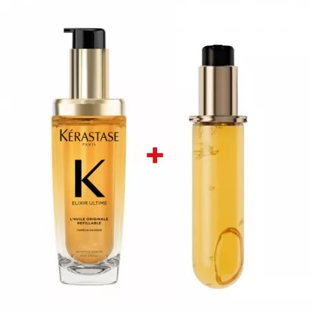 Kerastase Elixir Ultime, zestaw olejek do wielokrotnego napełniania + refill, 75ml + 75ml