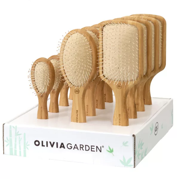 Olivia Garden Bamboo Touch, zestaw szczotek nylonowych do rozczesywania, display 12 szt.