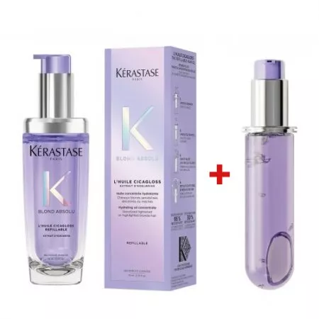 Kerastase Blond Absolu Cicagloss, zestaw olejek do wielokrotnego napełniania, 75ml + refill 75ml