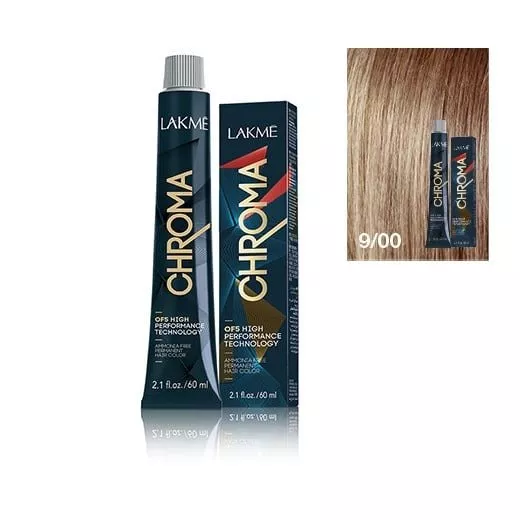 Lakme Chroma, farba do włosów o łagodnej formule, 9/00, 60ml