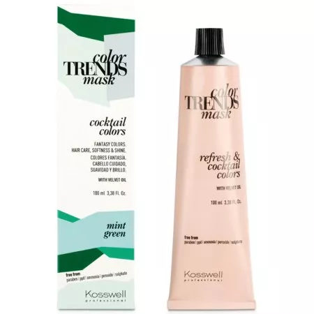 Kosswell Color Trends Mask, kremowa farba do półtrwałej koloryzacji, mint green, 100ml