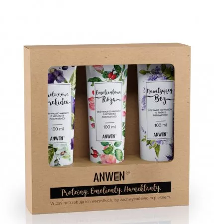 Anwen, zestaw 3 odżywek do wysokiej porowatości (orchidea, róża, bez)