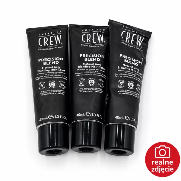 American Crew Precision Blend, odsiwiacz dla mężczyzn, 5|6, średni popielaty, 3x40ml - brak opakowania, pogniecione tubki