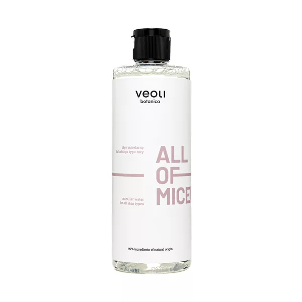 Veoli Botanica All Of Micellar, delikatny płyn micelarny do każdego typu cery, 500ml