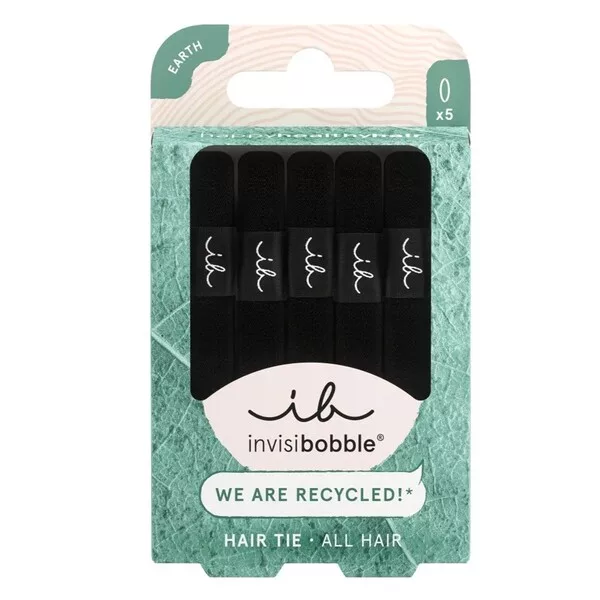 Invisibobble Hair Tie gumki do włosów Black 5szt.