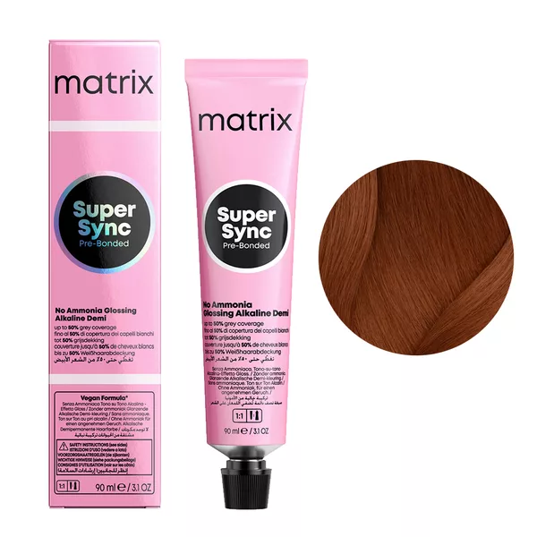 Matrix Super Sync Pre-Bonded, krem do koloryzacji ton w ton, 6CG/6.43, 90ml - brak pudełka i instrukcji