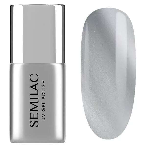 Semilac No Wipe Silver Gloss T35, top do lakierów hybrydowych, 7ml
